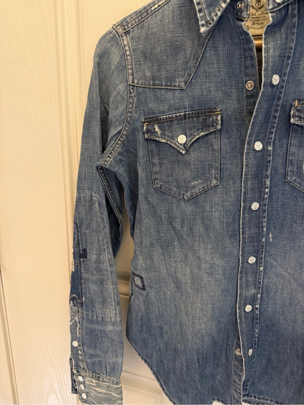 Ralph Lauren distressed western denim shirt - Picture 8 of 12